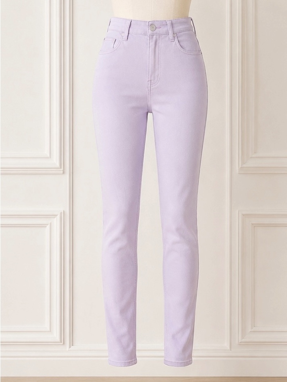 NWT 7 For All Mankind High Waist Ankle Skinny Jeans Soft Lilac 29
